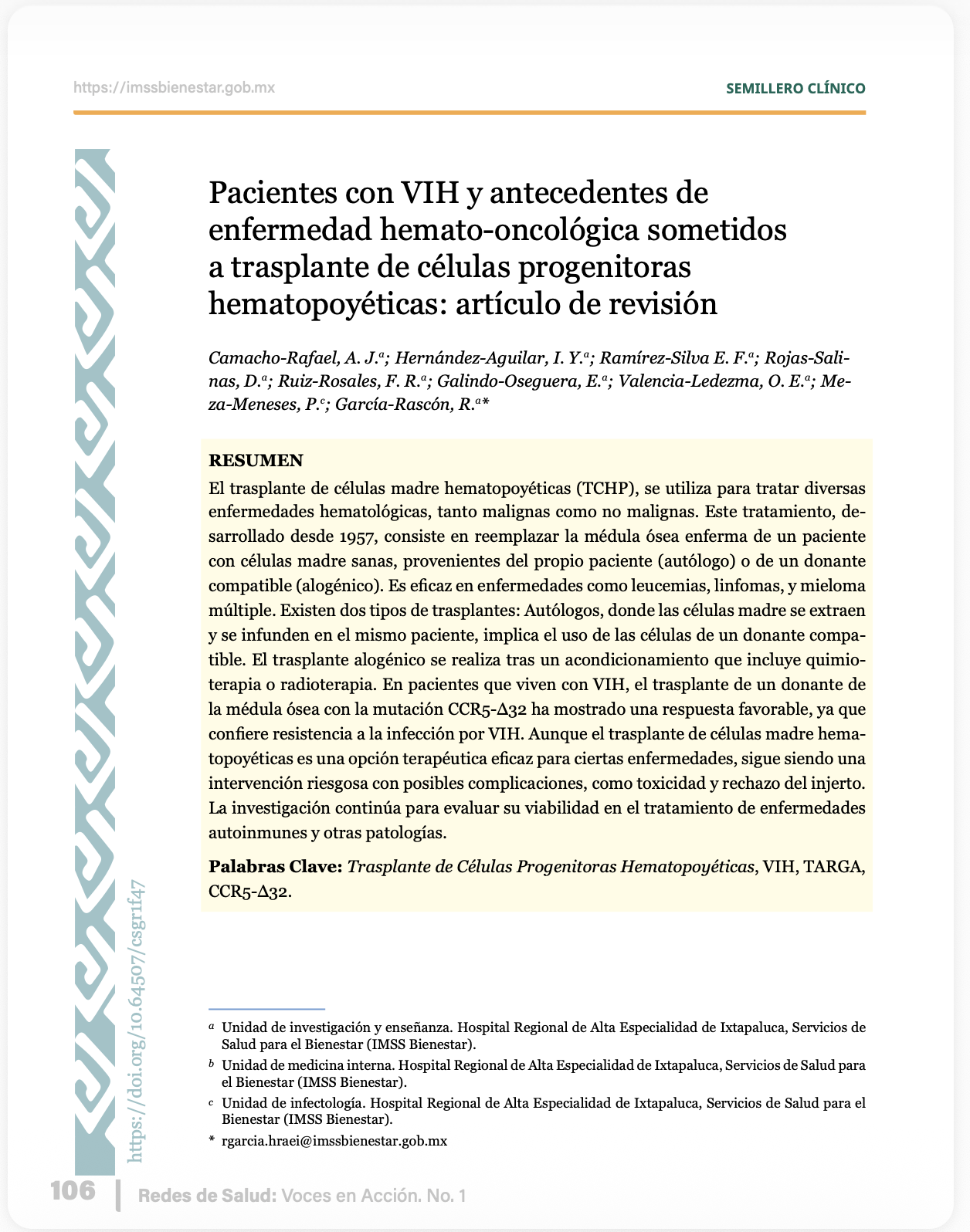 Pacientes con VIH y antecedentes